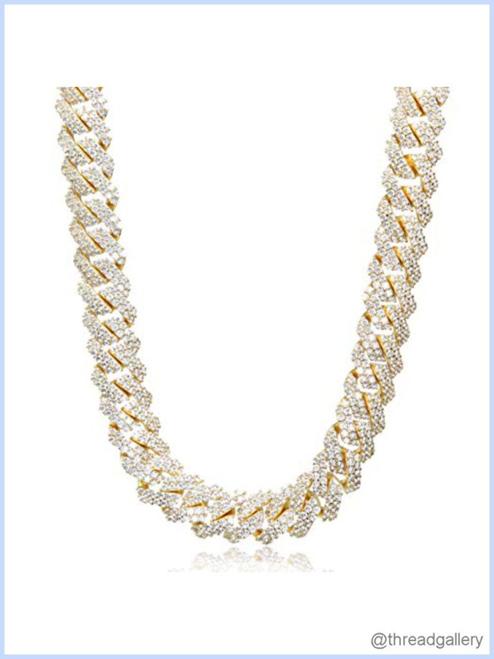 15mm Iced Out Cuban Link Chain Hip Hop 18K Gold Plated or White Gold Plated